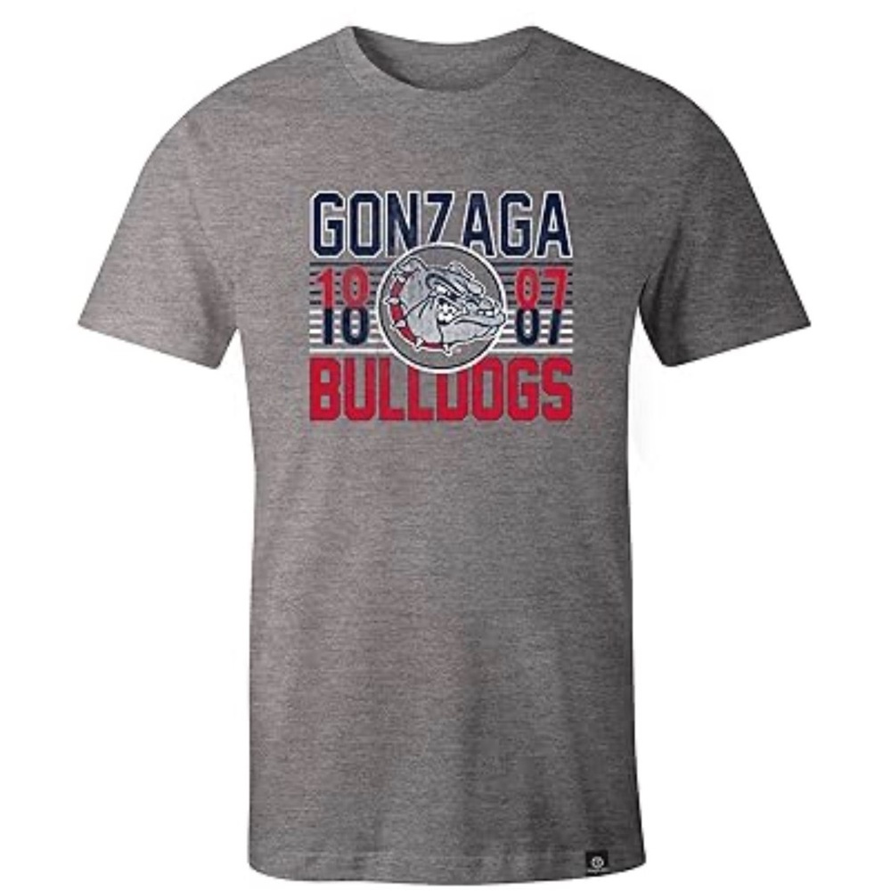 Gonzaga Bulldogs Gray Graphic Tee Image One Soft Stretch College Shirt Size XL